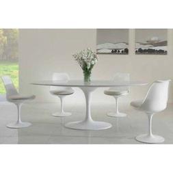 Tulip, Tavolo Tulip Eero Saarinen Ovale Marmo Bianco  Crista