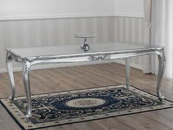 Veronique Stile Barocco Moderno Rettangolare Foglia Argento 