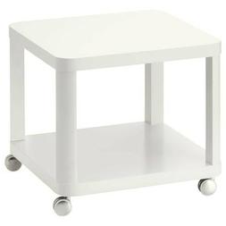 TINGBY Tavolino con rotelle, bianco 50x50 cm