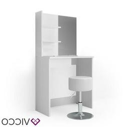 Da Trucco Specchiera Toilette Bianco + Sgabello