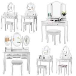 Make Up Cosmetici Specchiera Con Specchio E Sgabello