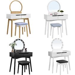 Make Up Cosmetici Specchiera Con Specchio E Sgabello