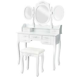 Per 3 Cosmetici Specchiera Bianco