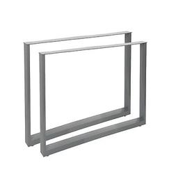 80x72 Cm Verniciatura A Polvere Grigio Telaio Gambe Per Tavo