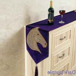 Runner Bed Brillantini Nappine Cavallo Motivo Decorazione Vi