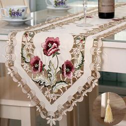 Da Pranzo Runner Ricamato Fiore Nappa Intaglio Arredo Casa C